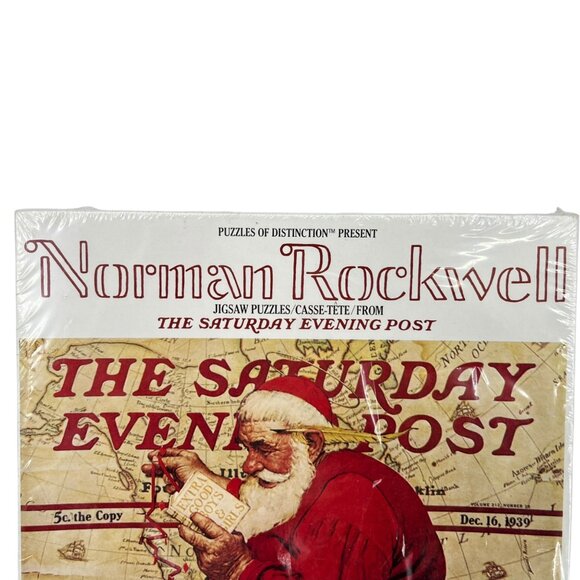 Norman Rockwell "The Saturday Evening Post" Santa at the Map Jigsaw Puzzle NIB - Picture 3 of 12